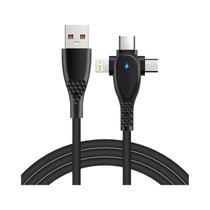 Cabo Carregador USB 3 Em 1 De Carregamento Rápido 240W Tipo C Micro USB iOS Para iPhone Huawei