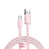 Cabo Carregador USB-C Carregamento Rápido Nylon Reforçado