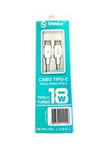 Cabo carregador usb-c para usb tipo c turbo 18w shinka Cabo carregador usb-c para usb tipo c turbo 18w shinka