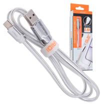 Cabo Carregador USB Fast Turbo Tipo-C Prata 1 Metro Rápido