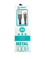 Cabo carregador usb lightning metalizado 1m 3ah shinka