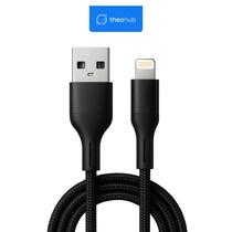 Cabo Carregador USB Lightning Nylon Trançado Reforçado 1m Preto TheoHub