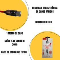 Cabo Carregador USB Para Celular Tipo-C Carga Rápida 2.4A A1072
