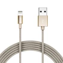 Cabo Carregador Usb Para Lightning Trançado Dourado 2mt 2a Cabo Carregador Usb Para Lightning Trançado Dourado 2mt 2a
