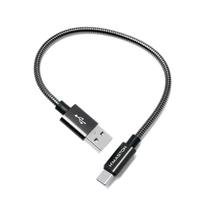 Cabo Carregador USB Tipo-C Curto USB-C Metal Blindado Reforçado Turbo Celular Powerbank 20CM