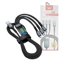 Cabo Carregador Usb Turbo 100w 3 Em 1 compatível iPhone Android e Tipo C