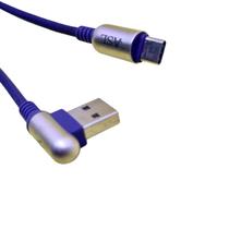 Cabo Carregador Usb Type C Nylon 1.2M 2.4A Asl Azul