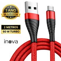 Cabo Carregador V8 Carga Rápida 2 Metros Android Reforçado Original Inova
