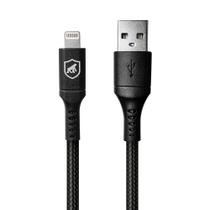 Cabo Carregamento Rápido Survivor Para Lightning / Usb 1,5m Preto Reforçado Premium Gshield