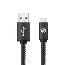 Cabo Carregamento Rápido Turbo Militar 1,5m Tipo C / USB A Com Potência de até 15W Original Gshield Preto