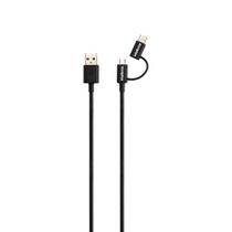 Cabo celular usb - micro usb + usb-c 1,2m euabc 12pp pt