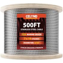 Cabo CELYND 152 m 3/16" Aço inoxidável T316 7x19 Cabo CELYND 152 m 3/16" Aço inoxidável T316 7x19