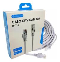 Cabo CFTV conexão RJ45 Cat6 de 10 metros transmissão estável ponta banha a ouro - It-Blue