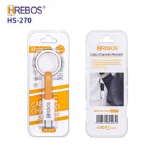 Cabo Chaveiro Retrátil USB Tipo C Turbo 3.1A Hrebos HS-270 Cabo Chaveiro Retrátil USB Tipo C Turbo 3.1A Hrebos HS-270