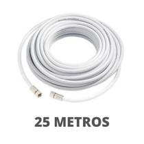 Cabo Coaxial 25M Branco P/ Antena Tv Pronto Com Conectores Cabo Coaxial 25M Branco P/ Antena Tv Pronto Com Conectores