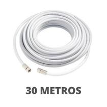 Cabo Coaxial 30M Branco P/ Antena Tv Pronto Com Conectores