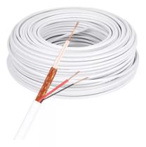 Cabo Coaxial 4mm Flexível Cftv Camera 95% Malha 26Awg 100m Cabo Coaxial 4mm Flexível Cftv Camera 95% Malha 26Awg 100m