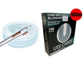 Cabo coaxial 4mm para camera 2x26 awg dupla blindagem 100m - UDI