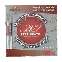 Cabo Coaxial 95% 4mm + Bip 2x26 Dupla Blindagem Câmera 100 Mt