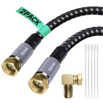 Cabo coaxial Adoreen Quad Shielded RG6 1,8 m, pacote com 2 unidades com adaptador