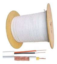 Cabo Coaxial Bipolar Cftv Câmeras Vigilância 80% 4mm Bobina 300Mts