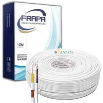 Cabo Coaxial Câmera Segurança Cftv 4mm + Bipolar Rf 80% Dupla Blindagem 100m