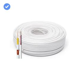 Cabo Coaxial Cftv Flexível 4mm Bipolar 2 Vias 80% Malha 100m