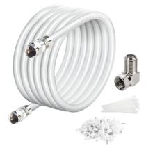 Cabo coaxial Elecan RG6 15 pés com blindagem quádrupla de 3 GHz branco Cabo coaxial Elecan RG6 15 pés com blindagem quádrupla de 3 GHz branco