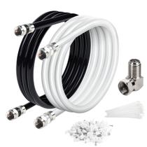 Cabo coaxial Elecan RG6 3 GHz 10 pés/2 pacotes com blindagem quádrupla Cabo coaxial Elecan RG6 3 GHz 10 pés/2 pacotes com blindagem quádrupla