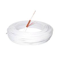 Cabo coaxial flexível 4,0mm multitoc 80% malha cobre +2 alimentações internas branco 100m