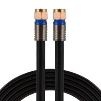 Cabo coaxial GE RG6 100 pés com blindagem quádrupla de 3 GHz tipo F preto