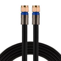 Cabo coaxial GE RG6 25 pés com blindagem quádrupla de 3 GHz tipo F preto Cabo coaxial GE RG6 25 pés com blindagem quádrupla de 3 GHz tipo F preto