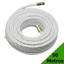 Cabo Coaxial Montado para Antena de TV 50 Metros Cabo RG6 95% Malha 75 OHMS