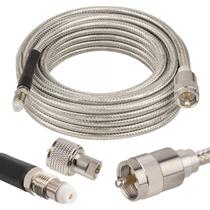 Cabo coaxial MOOKEERF CB RG8X 25 pés com PL-259 e FME/PL259