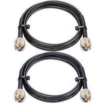 Cabo coaxial MOOKEERF RG8x Jumper 0,9 m, pacote com 2 unidades, 50 Ohm