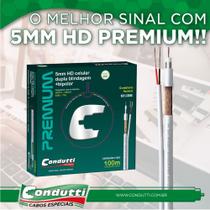 Cabo coaxial para Cftv HD malha Condutti 5mm Cabo coaxial para Cftv HD malha Condutti 5mm