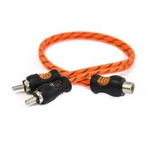 Cabo Coaxial RCA 2M + 1F Flexível Laranja - KX3 Cabo Coaxial RCA 2M + 1F Flexível Laranja - KX3