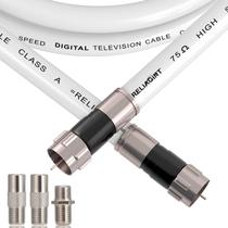 Cabo coaxial RELIAGINT RG6 branco de 25 pés para TV HD, antena e antena