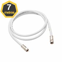 Cabo Coaxial RG6 para Antena Branco 7 Metros