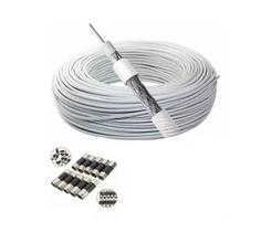 Cabo Coaxial RG6 TS Rolo 100m CFTV 60% CableTech Cabo Profissional +10 Conectores