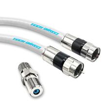 Cabo coaxial TechDirect RG6 15 pés branco de alta velocidade para Internet Cabo coaxial TechDirect RG6 15 pés branco de alta velocidade para Internet