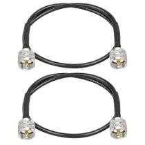 Cabo coaxial XRDS-RF RG58 50 Ohm 0,6 m com PL-259 UHF macho x2