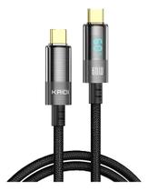 Cabo Com Leitor Carga Turbo Rapido 60w Tipo C P/ Tipo C