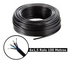 Cabo Comando 6 Vias Pp Extensão 6X1,5Mm Rolo Com 100 Metros