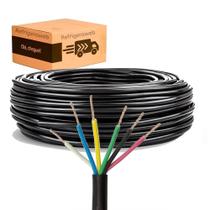 Cabo Comando Pp 6 Vias 2,5mm Rolo Branco Ou Preto 3mt 5mt 10mt