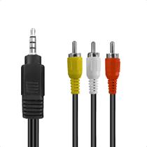 Cabo compatível com Adaptador de Áudio e Vídeo P2 Para 3 Rca Cabo compatível com Adaptador de Áudio e Vídeo P2 Para 3 Rca