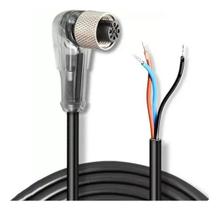 Cabo Conector M12 P/ Sensores Ângulo 90 Pnp Led 4 Fios 10m Cabo Conector M12 P/ Sensores Ângulo 90 Pnp Led 4 Fios 10m