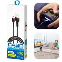 Cabo Controle Ps4 3 Metros Carregador Turbo Compatível Usb 3m Reforçado