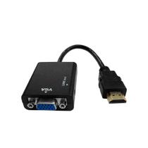 Cabo Conversor Adaptador HDMI Para VGA 2 Saídas de Áudio Cabo Conversor Adaptador HDMI Para VGA 2 Saídas de Áudio