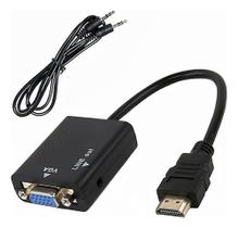 Cabo Conversor Adaptador Hdmi Para Vga Com Saída Áudio P2